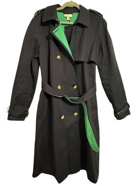 3.1 Phillip Lim for Target Navy Trench Coat XL Green Lining Belted Designer Coll